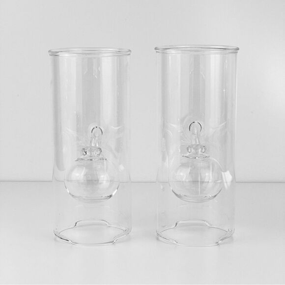 Set of 2 Wolfard Glass Blowing Company - Hand Blown Glass - Oil Lamps - Picture 2 of 8